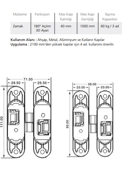 Akordiyon Menteşe Saten 110 mm Ayarlı Sol fiyatları