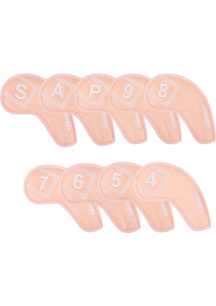 9 Adet Golf Kulübü Kafa Kapağı Golf Demir Kafa Hafif Golf Headcover Pembesi Kapsıyor (Yurt Dışından)
