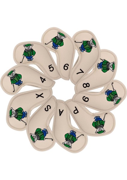 10PCS Golf Demir Headcover Golf Kama Demir Koruyucu Headcover, Işlemeli 4-9, P, S, A, X, Baş Koruyucu, Haki (Yurt Dışından) fiyatları