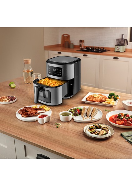 Multifry Inox Xxl 6.5 Litre Dijital Cam Pencereli Airfryer