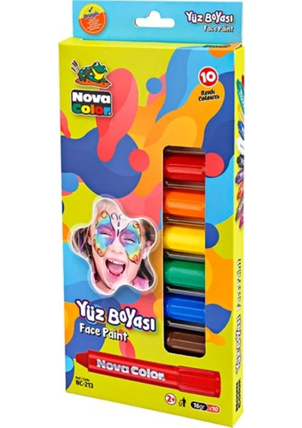 Nova Color Yüz Boyası 10 Renk 1 Paket