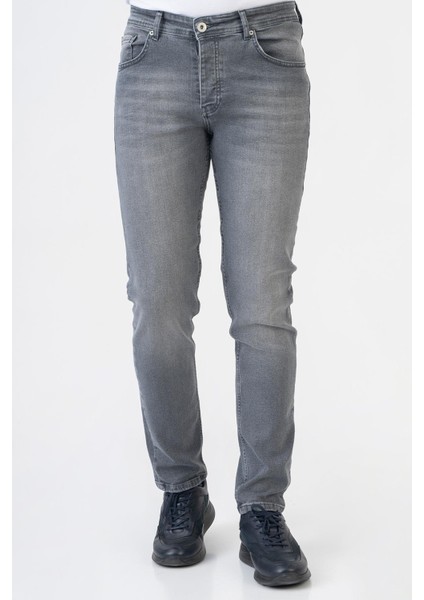 Almería J004 Slim Fit 5 Cep Pamuklu Likralı Jean Pantolon Grey