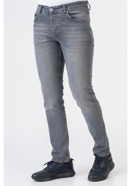 Almería J004 Slim Fit 5 Cep Pamuklu Likralı Jean Pantolon Grey