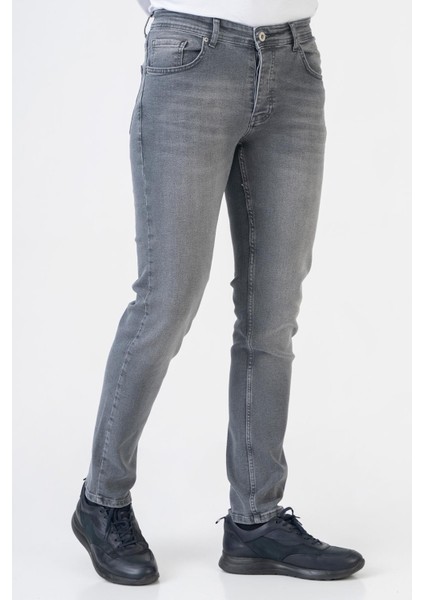 Almería J004 Slim Fit 5 Cep Pamuklu Likralı Jean Pantolon Grey