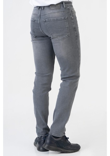 Almería J004 Slim Fit 5 Cep Pamuklu Likralı Jean Pantolon Grey