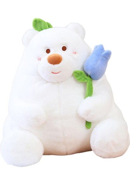 Ayı Tutma Gül Çiçek Peluş Bebek Yumuşak Peluş Oyuncak Oda Dekorasyon Kızlar Beyaz 25CM (Yurt Dışından)