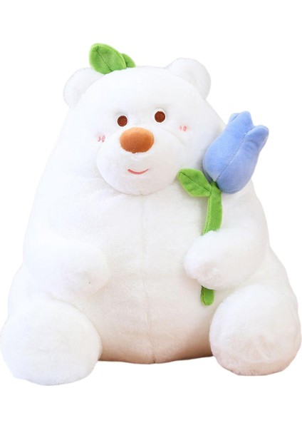 Ayı Tutma Gül Çiçek Peluş Bebek Yumuşak Peluş Oyuncak Oda Dekorasyon Kızlar Beyaz 25CM (Yurt Dışından)