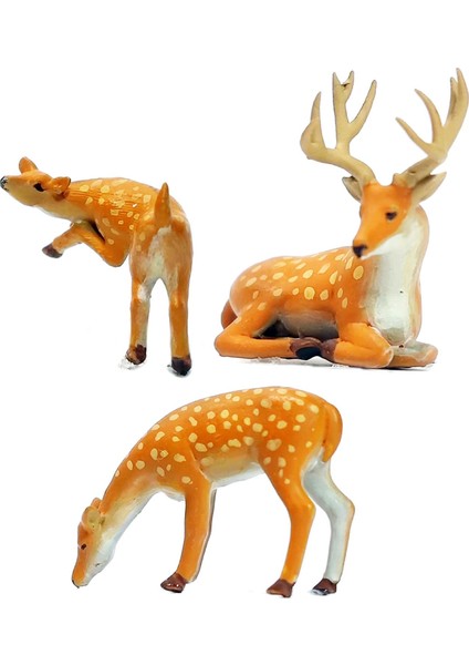 3pcs 1:64 Orman Hayvan Geyiği Figürleri Diorama Düzeni Projeleri Için Reçine B (Yurt Dışından) fırsatları