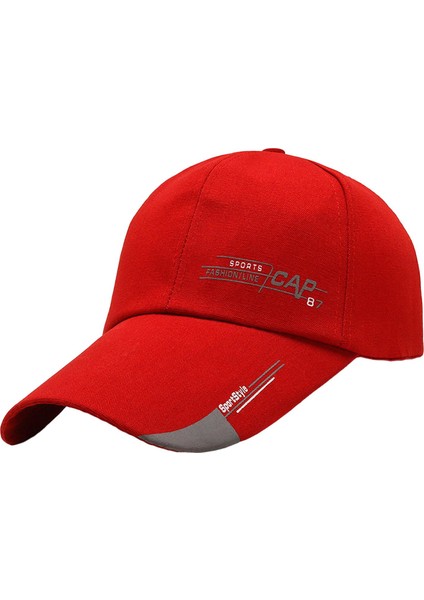 Beyzbol Şapkası Sports Sun Visor Şapkalar Unisex Baba Şapkaları Açık Seyahat Yürüyüşü Kırmızı (Yurt Dışından) fırsatları