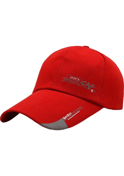 Beyzbol Şapkası Sports Sun Visor Şapkalar Unisex Baba Şapkaları Açık Seyahat Yürüyüşü Kırmızı (Yurt Dışından) indirimleri