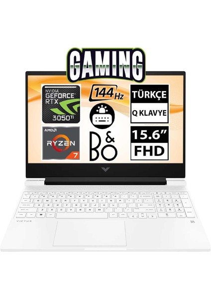 Victus 15-FB0004NT 71T71EA02 Ryzen7 5800H 32GB 512SSD RTX3050TI 15.6" Fullhd Freedos Taşınabilir Bilgisayar