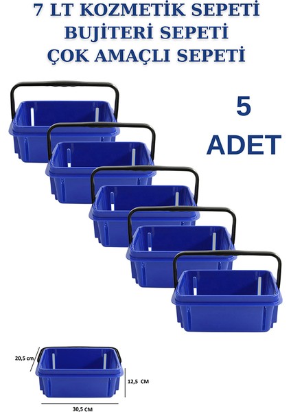 5 Adet 7 Litre Kozmetik Sepeti Bijuteri Sepeti Kırtasiye Sepeti Hırdavat Sepeti