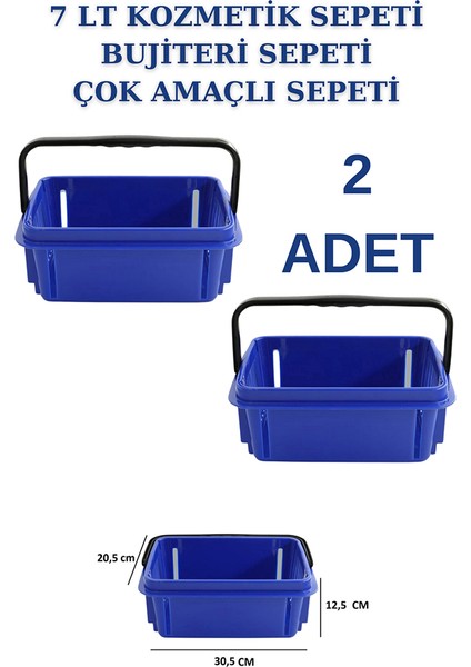 2 Adet 7 Litre Kozmetik Sepeti Bijuteri Sepeti Kırtasiye Sepeti Hırdavat Sepeti