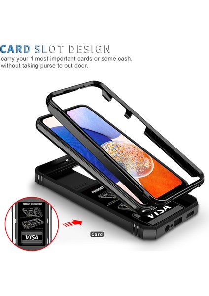 Samsung Galaxy A14 5g Için Kayar Lens Koruyucu Halka Standlı Telefon Kılıfı - Siyah (Yurt Dışından) fırsatları