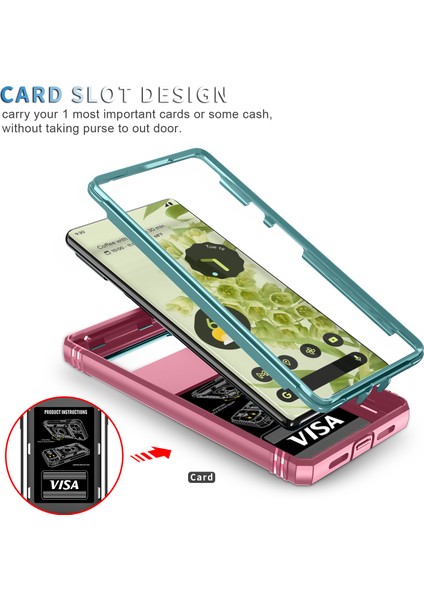 Google Pixel 6 Için Kayar Lens Koruyucu Halka Standlı Telefon Kılıfı - Pembe / Mavi (Yurt Dışından) fırsatları