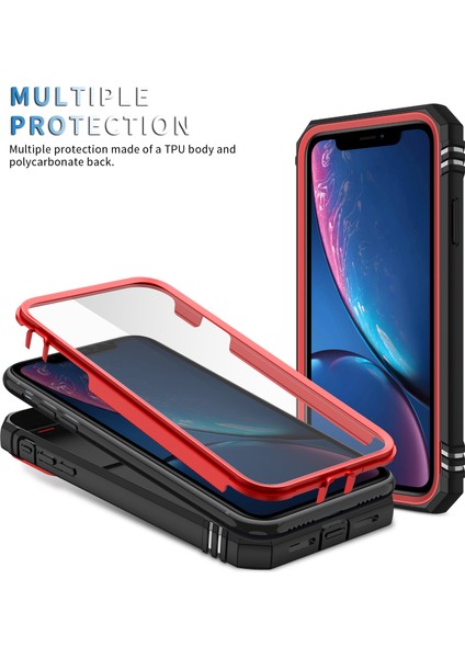 Apple iPhone Xr Için Kayar Lens Koruyucu Halka Standlı Telefon Kılıfı - Kırmızı (Yurt Dışından) modelleri