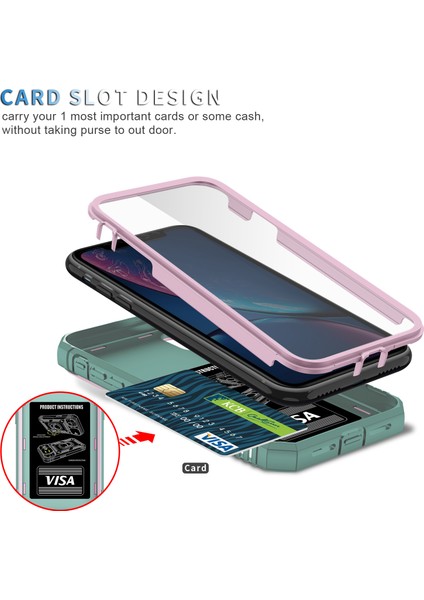 Apple iPhone Xr Için Kayar Lens Koruyucu Halka Standlı Telefon Kılıfı - Yeşil / Pembe (Yurt Dışından) fırsatları