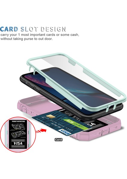 Apple iPhone Xr Için Kayar Lens Koruyucu Halka Standlı Telefon Kılıfı - Pembe / Mavi (Yurt Dışından) fırsatları