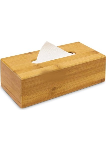 Kağıt Mendil Kutusu Bambu 22*12*8 cm Ahşap Peçetelik Masa Üstü Peçetelik