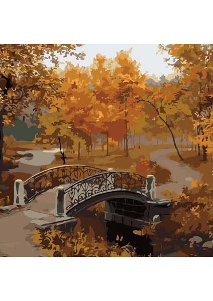 Yaprak Döken Köprü Dıy Elmas Mozaik Tablo Mozaik Puzzle 30X30 cm Dekorları Tablo (Yurt Dışından)
