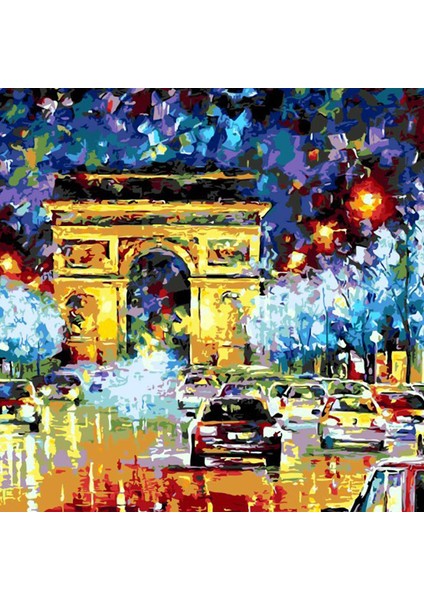 Şehir Trafik Dıy Elmas Mozaik Tablo Mozaik Puzzle 30X30 cm Dekorları Tablo (Yurt Dışından)