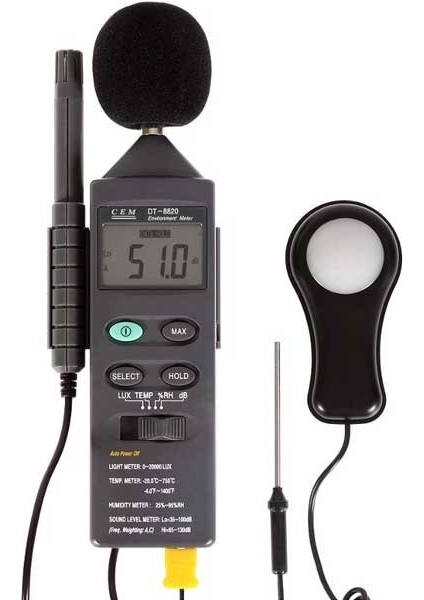 DT-8820 Sıcaklık Nem Işık ve Ses Ölçer 'çoklu Özellik'