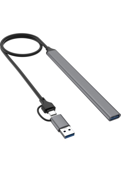 USB 3.0 ve USB 2.0 Adaptörü Dark Gri 7 Bağlantı Noktasına Taşınabilir USB Bir USB C Hub Uzantıları (Yurt Dışından)