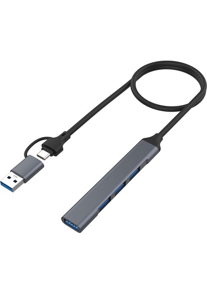 USB 3.0 ve USB 2.0 Adaptör Gri Bağlantı Noktasına Çok Bağlantı Noktası USB Asb C Ayırıcısı (Yurt Dışından)