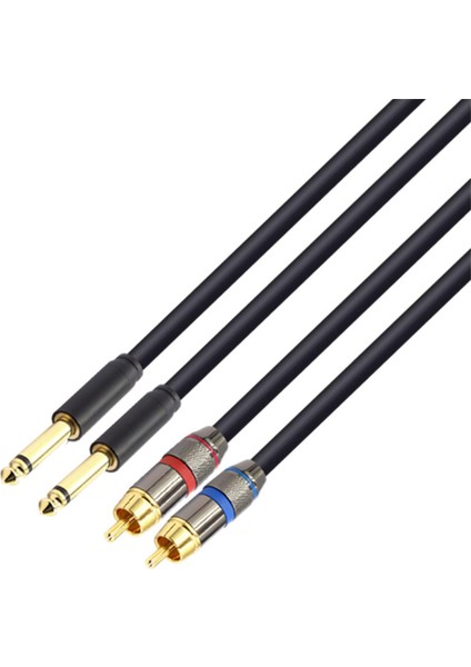 Çift 6,5 mm - Çift Rca Ses Kablosu Pvc Dış Amplifikatör Için 4.9ft Bağlantı Hattı (Yurt Dışından)