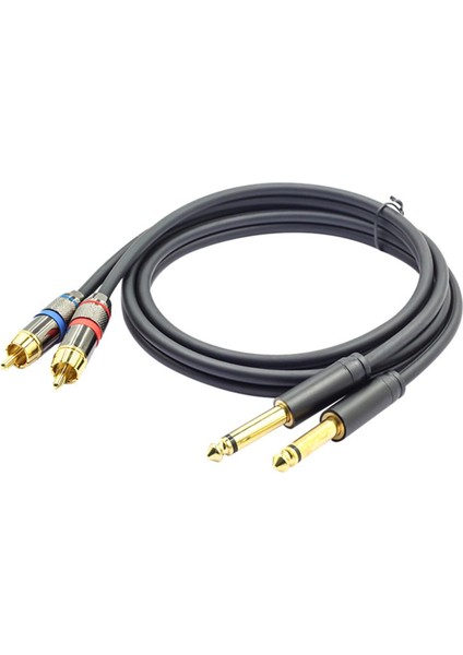 Çift 6,5 mm - Çift Rca Ses Kablosu Pvc Dış Amplifikatör Için 4.9ft Bağlantı Hattı (Yurt Dışından)