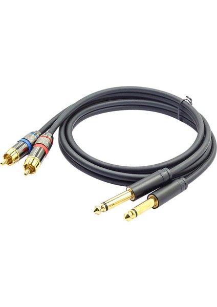 Çift 6,5 mm - Çift Rca Ses Kablosu Pvc Dış Amplifikatör Için 4.9ft Bağlantı Hattı (Yurt Dışından)