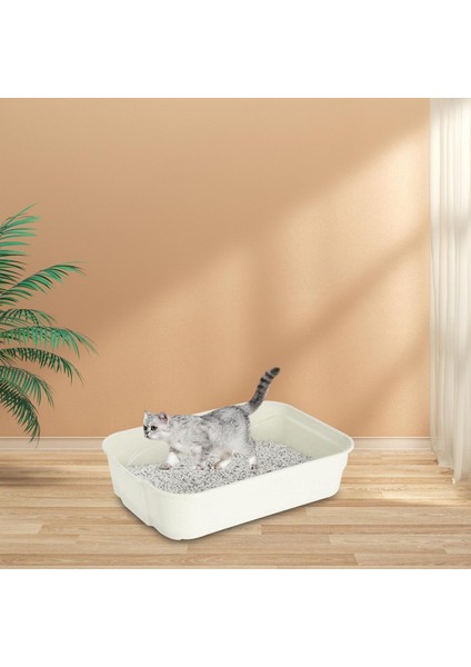 Kedi Çöp Kutusu /açık Tepsisi /kitty Çöp Kutusu /yavru Pezty Beyaz (Yurt Dışından)