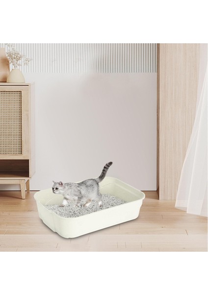 Kedi Çöp Kutusu /açık Tepsisi /kitty Çöp Kutusu /yavru Pezty Beyaz (Yurt Dışından)