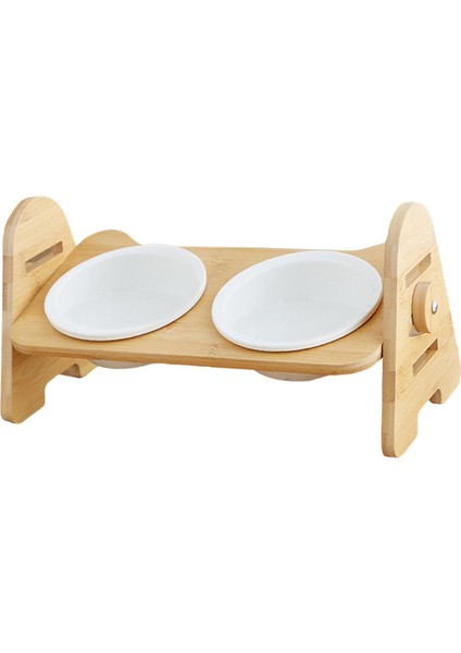 Kedi Köpek Kasesi Yükseltilmiş Köpek Yavrusu Ayarlanabilir Yükseklik Sulayıcı Kaymaz Evcil Hayvan Gıda Besleyici Çift Kase (Yurt Dışından)