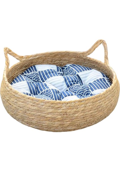 Kedi Yatağı Çıkarılabilir Pad Ekipmanı ile Küçük Orta Köpekler Için Yumuşak Mavi 46CM (Yurt Dışından)