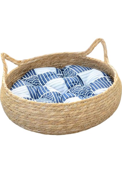 Kedi Yatağı Çıkarılabilir Pad Ekipmanı ile Küçük Orta Köpekler Için Yumuşak Mavi 46CM (Yurt Dışından)