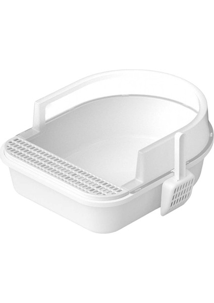 Kedi Çöp Kutusu Yarı Kapalı Kedi Tuvalet Dayanıklı Pet Dökme Tepsisi Anti Sıçma L L Beyaz (Yurt Dışından)