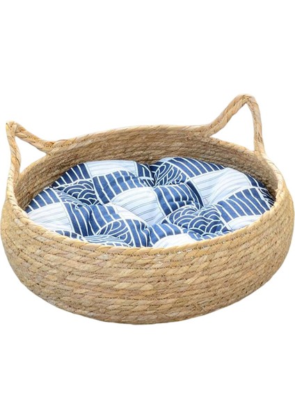 Çıkarılabilir Ped Ekipmanı ile Kedi Yatağı Küçük Orta Köpekler Için Yumuşak Mavi 40 cm (Yurt Dışından)