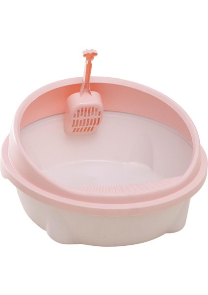 Kedi Çöp Kutusu Dayanıklı Kedi Sandbox Pembe ile Yüksek Yan Yarı Kapalı (Yurt Dışından)