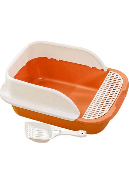 Scooper ile Kedi Çöp Kutusu, Dağınık Uzun Kedicik Çöp Pan Turuncu Orta (Yurt Dışından)