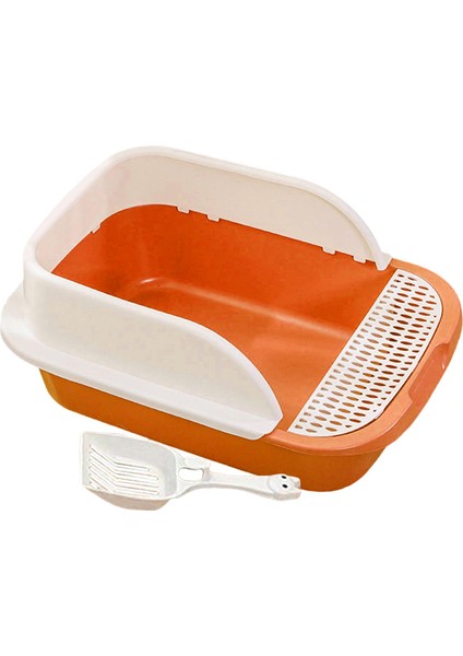 Scooper ile Kedi Çöp Kutusu, Dağınık Uzun Kedicik Çöp Pan Turuncu Orta (Yurt Dışından)