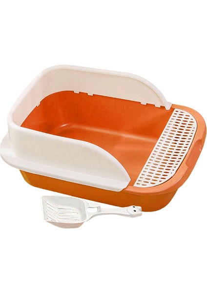 Scooper ile Kedi Çöp Kutusu, Dağınık Uzun Kedicik Çöp Pan Turuncu Orta (Yurt Dışından)
