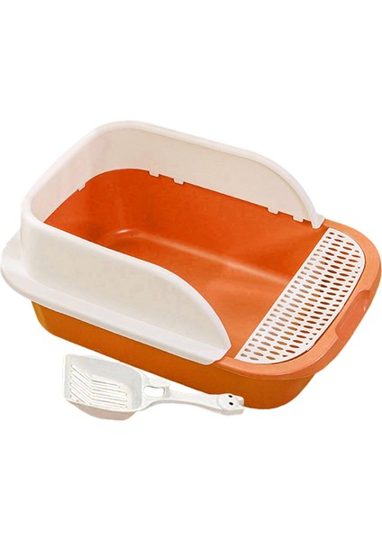Scooper ile Kedi Çöp Kutusu, Dağınık Uzun Kedicik Çöp Pan Turuncu Orta (Yurt Dışından)