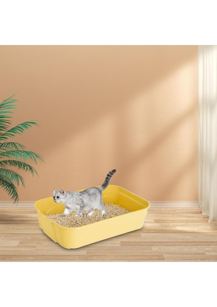 Kedi Çöp Kutusu /açık Tepsisi /kitty Çöp Kutusu /yavru Kedi Lazımlık Sarı (Yurt Dışından)