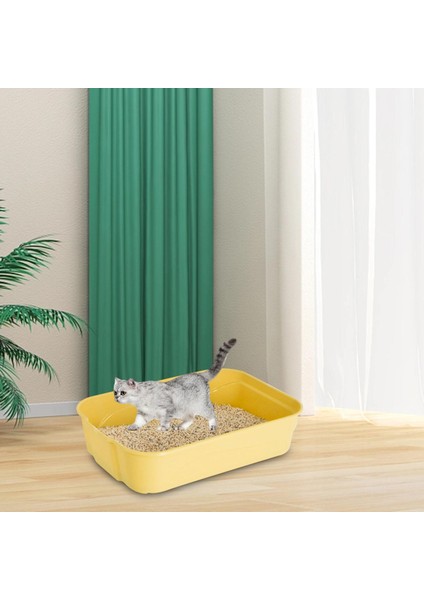 Kedi Çöp Kutusu /açık Tepsisi /kitty Çöp Kutusu /yavru Kedi Lazımlık Sarı (Yurt Dışından)