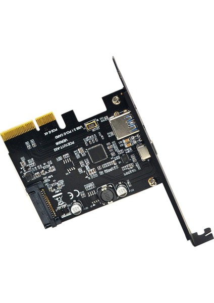 USB A + USB C 10GBPS Bağlantı Noktaları Pcıe USB 3.1 Masaüstleri Için Genişletme Kartı 4x (Yurt Dışından)