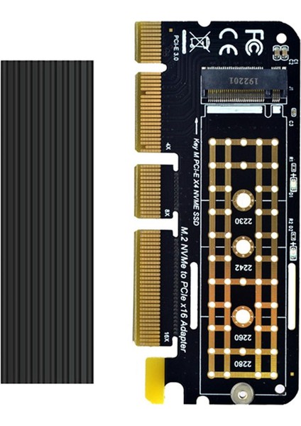 Nvme M.2 SSD M Anahtarı 3.0 X16 Genişletme Kartı Adaptör Fişi ve Isı Lavabosu (Yurt Dışından)