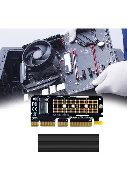 Nvme M.2 SSD M Anahtarı 3.0 X16 Genişletme Kartı Adaptör Fişi ve Isı Lavabosu (Yurt Dışından)