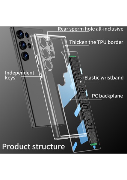 Samsung Galaxy S23 Ultra 5g Tpu Pc Telefon Vaka Şok Geçirmez Cep Telefon Kapağı Elastik Bantlı (Yurt Dışından) modelleri