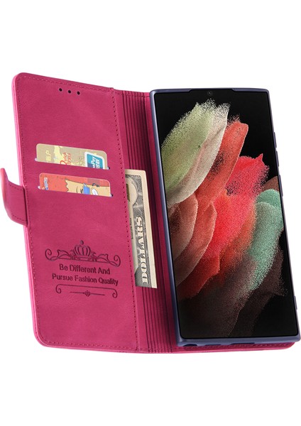 Samsung Galaxy S23 Ultra Dikiş Pu Deri Cüzdan Telefon Kapağı Dış Kart Tutucu Telefon Stand Kılıfı (Yurt Dışından) fiyatları